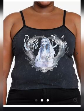 Corpse Bride Emily Mineral Wash Girls Crop Cami